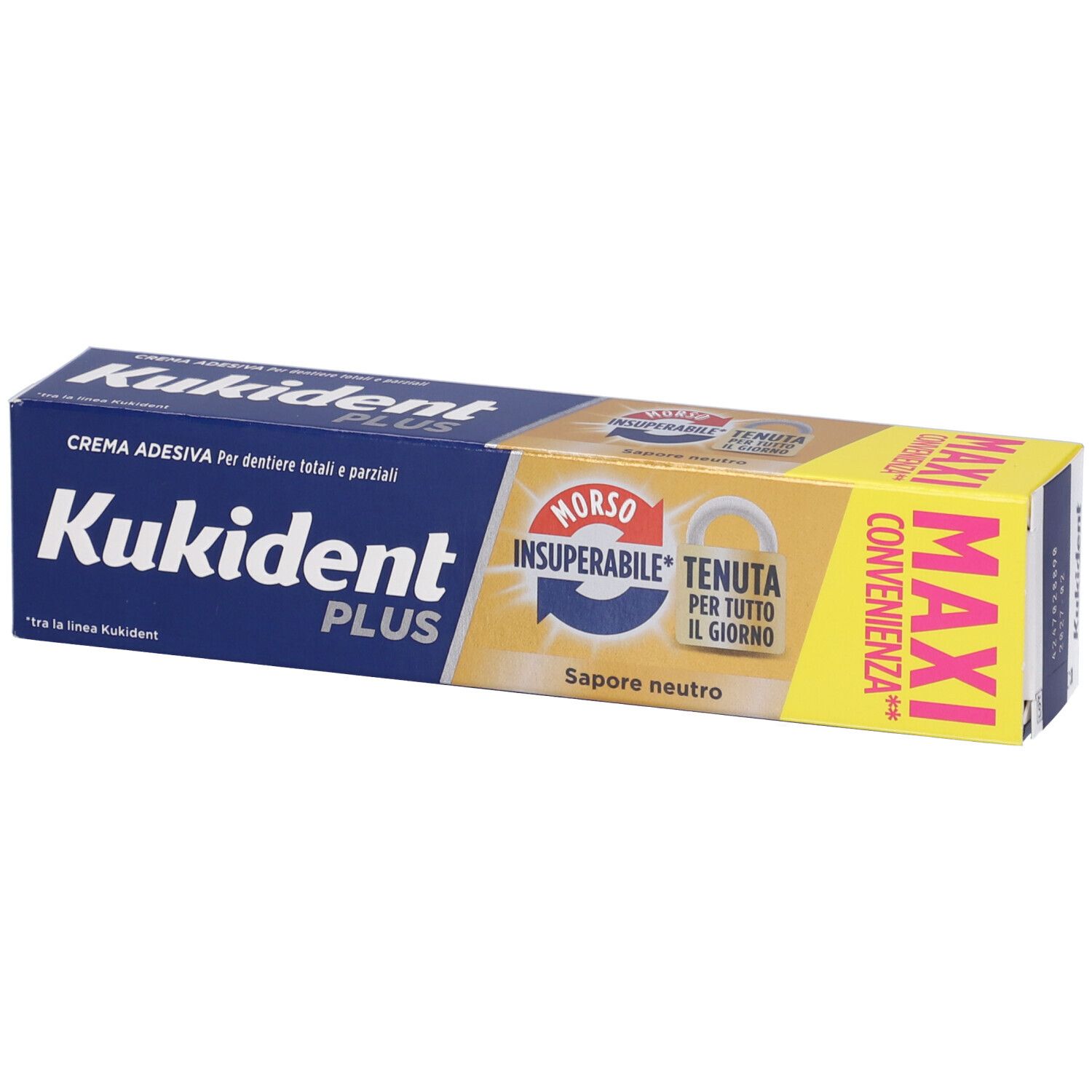 Kukident Plus Doppia Azione Crema Adesiva per Dentiere Totali e Parzia