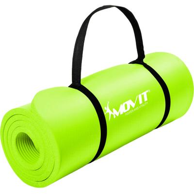 Movit® Yogamatte - 190x60 cm, 15 mm Dicke, Rutschfest, Faltbar, Hautfreundlich, mit Gummiband, NBR,