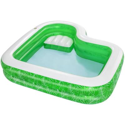 Bestway - Tropical Paradise 231x231x51 cm Aufblasbares selbsttragendes Kinderbecken mit 2 Ringen