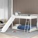 Nestfair Twin over Twin Metal Bunk Bed with Slide