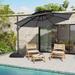 Outdoor Round Double Top Patio Cantilever Umbrella, Base Not Included