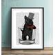 Funny Scottie Dog gift - Scottish Terrier in whisky tumbler - funny home decor funny fabfunky print wall art uk seller only uk shop dog art