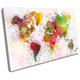 World Abstract Modern Atlas Maps Flags SINGLE Canvas Art Print Box Framed Picture Wall Hanging