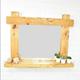 Mirror Shelf - Crossed Ends - Smooth Design - Main Image Medium Oak - Chunky Wood Driftwood Style Chic