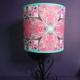 Nouveau Butterfly Pink Mint Table Lamp Shade - Art Lampshade - Gentle Calming Table or Ceiling Light Shade