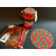 Fabric jam jar tops Xmas Fabric lid tops covers X 12 includes bands sticky jar labels glittered ribbon & Tags