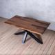 Galton Walnut Blocks Spider Legs Industrial Dining Table