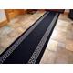 Black & Grey Greek Key Kitchen Entrance Mat Hallway Stairway Runner Living Room Rug