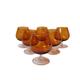 Vintage Finelsa Spain Amber Orange Glass Top Clear Base Set of 6 Cognac Brandy Glass Retro Dining Table Decor Gift for Him Barware Glassware