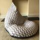 Large chevron grey beanbag beanbag gaming reading chair made to order