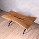 Nord Solid Live Edge Natural Brown Oak Industrial Dining Table Wooden Rustic Vintage