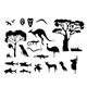 Set of Kangaroos BIG SIZES Art Craft Reusable Mylar Stencil or Self Adhesive Stencil / Kang2