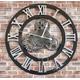 60cm Extra Large Roman Numerals Skeleton Wall Clock Big Giant Open Face Round Handmade or 40cm Silver Clock or Golden Clock