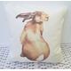 Hare Pillow, Rabbit Cushion, Humphrey Hare print Pillow, Animal Print Pillow, Rustic Pillow, Handmade from the official Fortescue & Co Panel