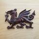 Stained Oak Carved Welsh Dragon Wood Onlay Oak Furniture Onlay Oak Cabinet Onlay Oak Fireplace Onlay Wales Dragon Decor Oak Wood Carving