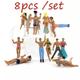 Hanging People drink glass miniature cup climbing figures mini funny festive summer swimsuit weightlifting gym workout little beach scene