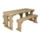 Wooden Picnic Table and Bench Set, Wooden Garden/Patio Furniture - Yews Rounded