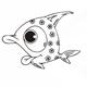 Happy Fish BIG SIZES Art Craft Reusable Mylar Stencil or Self Adhesive Stencil Decor DIY Child Room / Kids113