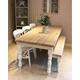 Farmhouse Dining Table Set with bench. Rustic reclaimed wood - handmade kitchen table in any size