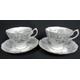 A Wonderful Pair of Duo Sets of 'Silver Maples' Tea~Cups & Saucers, 1959-84, 1st Quality, Royal Albert, English Bone China.