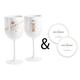 Moet & Chandon Ice Imperial Acrylic Champagne Glasses with Paper Coasters - White - Set of 2