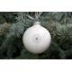 Minimalist Christmas Bauble with Dandelion, Big Christmas Ornament, White Christmas Ornament