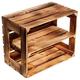 1 x Burnt wood Shelf Rack - Wooden Apple Crates, ideal storage boxes box display crate bookshelf dresser bedside table Kitchen spice rack