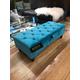 Teal colour ottoman footstool upholstered in velvet fabric, various colours available, 100% HANDMADE used as a pet bed or storage box