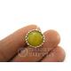 Gemstone Pendant, Yellow Gemstone Pendant, Silver Plated Bezel Pendant, Round Jade Pendant, Necklace Pendant, 1Pc