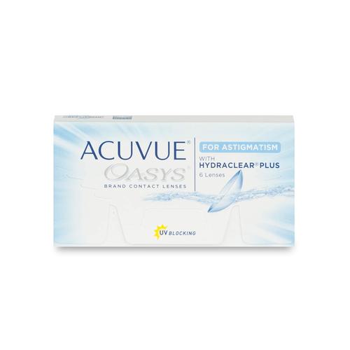 Johnson & Johnson Acuvue Oasys for Astigmatism (6er Packung) 2-Wochen-Linsen (0.5 dpt, Zyl. -0,75, Achse 20 ° & BC 8.6) mit UV-Schutz