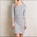 Anthropologie Dresses | Anthropologie Amadi Knotted Knit Striped 3/4 Sleeve Dress Petite Small | Color: Gray/White | Size: Sp