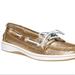 Coach Shoes | Coach Richelle Loafer Boat Glitter Gold Women’s Shoes | Color: Gold/White | Size: 7.5