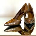 Nine West Shoes | Elegant Gold Stiletto Pump | Color: Gold | Size: 6.5