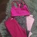 Victoria's Secret Other | 3 Pair Of Victoria Secret Sport Workout Pants And 1 Sports Bra | Color: Gray/Pink | Size: Os