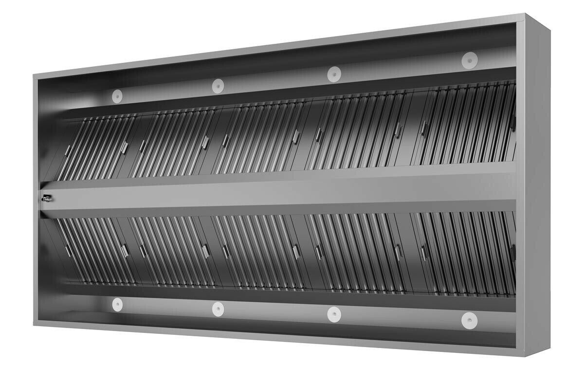 Edelstahl Insel-Dunstabzugshaube Abzugshaube mit Labyrinthfilter 3500x2000x400mm Image