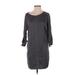 Max Studio Casual Dress - Shift: Gray Marled Dresses - Women's Size X-Small