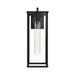 Joss & Main Midas Clear/Black Outdoor Wall Lantern Glass/Metal/Steel in Gray | 17.625 H x 6.375 W x 8.875 D in | Wayfair