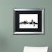 Trademark Fine Art 'Detroit Michigan Skyline B&W' Framed Graphic Art Canvas in Black/White | 16 H x 20 W x 0.5 D in | Wayfair MT1010-W1620MF