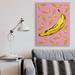 Red Barrel Studio® Ripe Bananas Whimsical Tropical Fruits Yellow Pink Canvas in Pink/Yellow | 30 H x 24 W x 1.5 D in | Wayfair