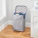 mDesign Large Polyester Rolling Laundry Hamper w/ Wheels, Lid, Handles Fabric in Gray | 23.6 H x 15.75 W x 13 D in | Wayfair 08336MDL