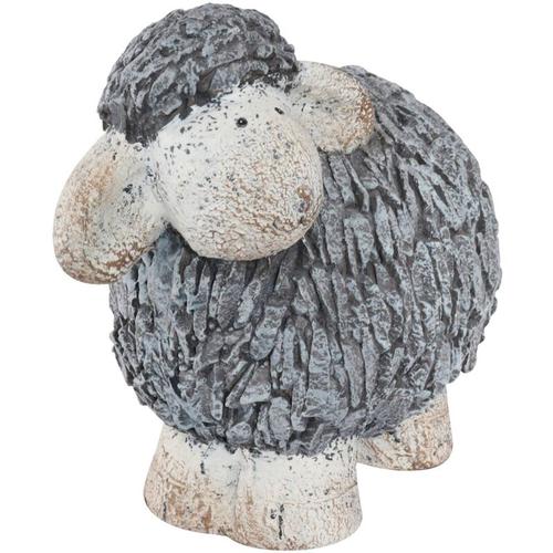 Deko Gartenfigur Schaf klein 34x21x29,5 cm Handarbeit Steinoptik – Beige- bunt