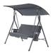 3-person Patio Glider Swing Chair Convertible Canopy , Grey