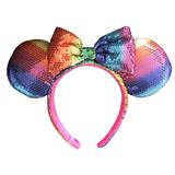 Disney Accessories | Hard To Find Disney Minnie Authentic Rainbow Mickey Minnie Ears | Color: Pink/Red | Size: Os