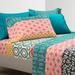 Bohemian Stripe Soft Sheet Set Turquoise/Orange 6Pc Queen - Lush Decor 21T011088