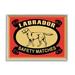 Stupell Industries Labrador Dog Safety Matches Vintage Illustration Yellow Canvas in Red | 11 H x 14 W x 1.5 D in | Wayfair af-200_gff_11x14