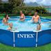 Intex 12' x 30" Metal Frame Round Swimming Pool w/Filter Pump & 13' Pool Cover Plastic in Blue, Size 144.0 H x 156.0 W x 156.0 D in | Wayfair