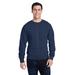 J America 8870JA Adult Triblend Crewneck Sweatshirt in True Navy Blue size Large | Polyester/cotton/rayon 8870