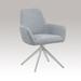 Orren Ellis Upholstered Armchair w/ Chrome Base In Grey Finish Upholstered in Gray | 34 H x 24.5 W x 24.5 D in | Wayfair