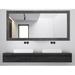 Wade Logan® Kozan Wood Framed Wall Mounted Bathroom/Vanity Mirror in Dark Gray in White | 36 H x 51.5 W x 0.75 D in | Wayfair