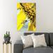 Gracie Oaks Yellow Bee Flying Beside Flower - 1 Piece Rectangle Graphic Art Print On Wrapped Canvas in Brown/Yellow | 14 H x 11 W x 2 D in | Wayfair